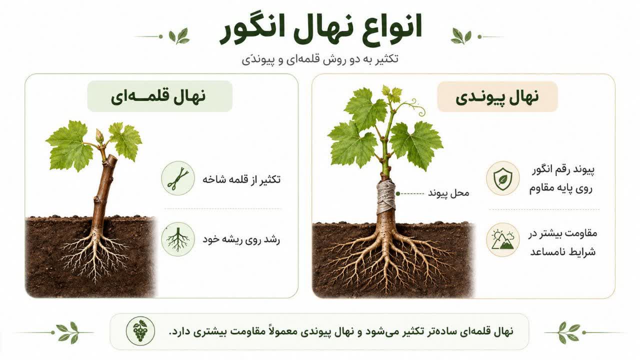 نوع پایه نهال انگور